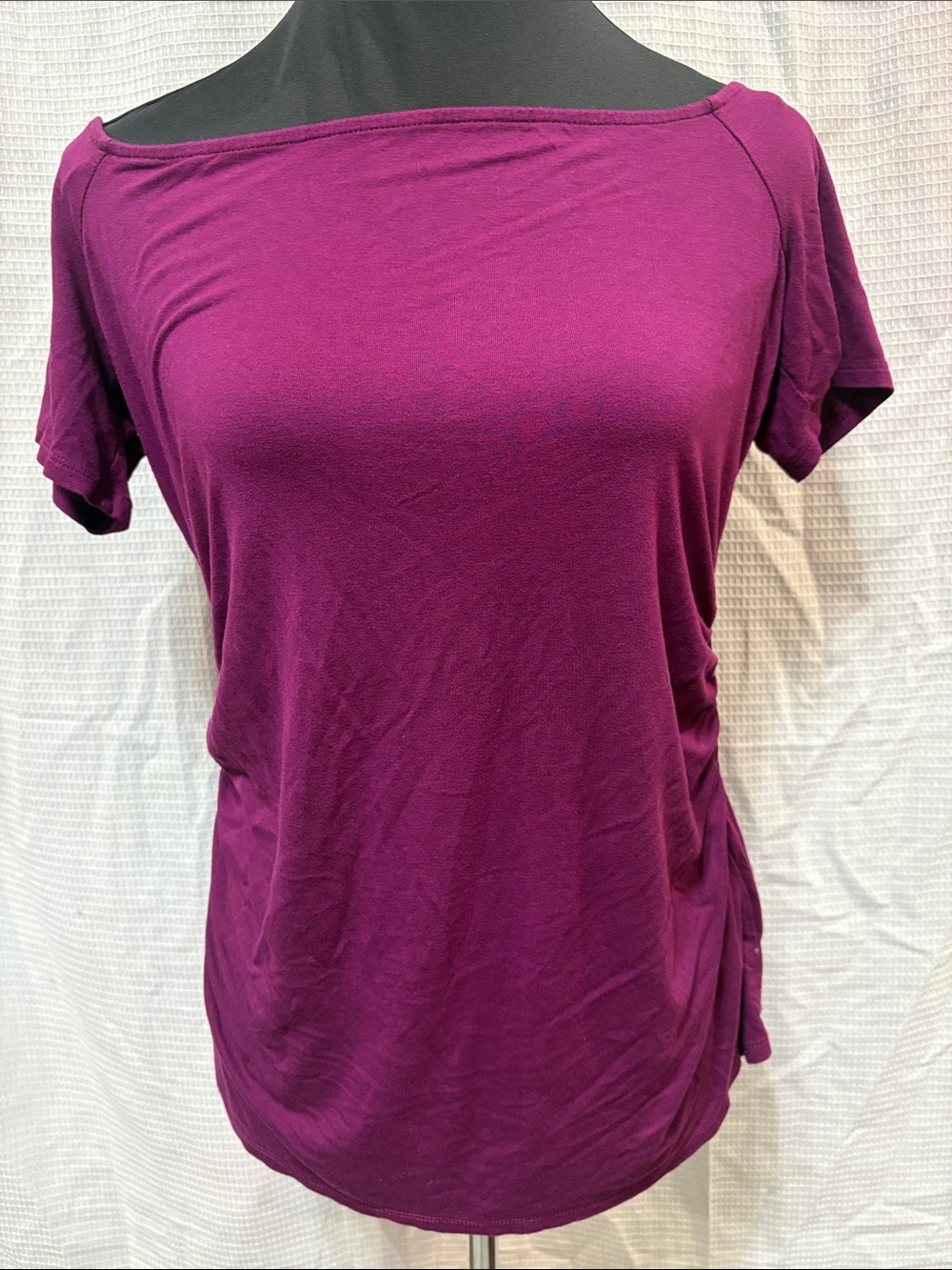 White House Black Market Off-Shoulder Short Sleeve Top - Magenta